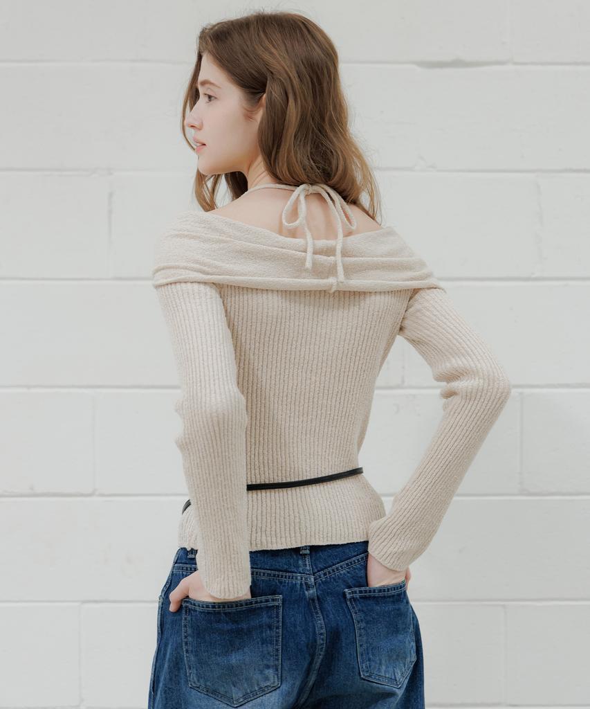 PANDORAFIT Twisted Off-Shoulder Knit
