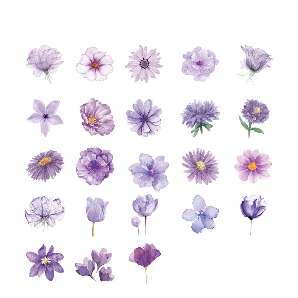 46 шт. наклейки на коробку цветы фея фиолетовая дымчатая орхидея растение высокое качество кружка руководство декоративный материал дневник альбом 4 см