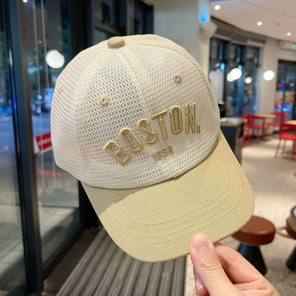 Дышащая сетчатая бейсболка с вышивкой букв, уличные солнцезащитные шляпы для маленьких мальчиков и девочек