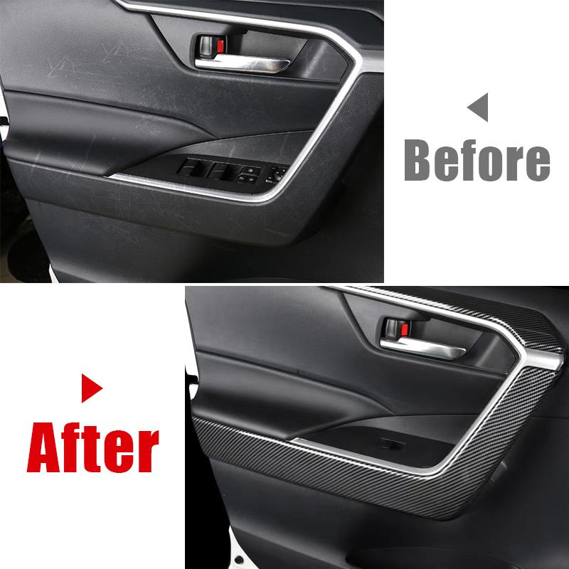 Для Toyota RAV4 XA50 -2022 2023 RAV 4 Гибрид ABS Автомобильный Интерьер Двери Подлокотник Чаша Панель Крышка Отделка Накладки Наклейки