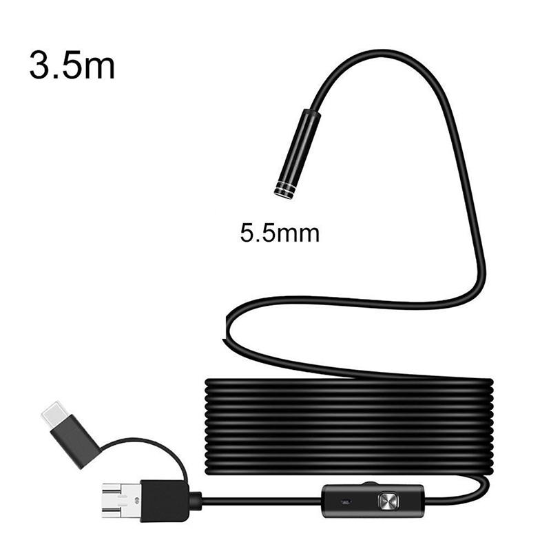 3 в 1 Usb Type-C эндоскоп для осмотра бороскоп 5,5/7/8 мм объектив Hd камера Ip68