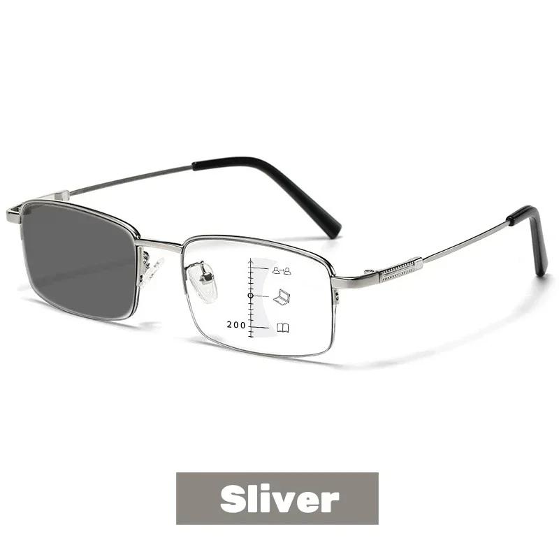 Photochromic Reading Glasses For Men Progressive Multi Focal Distance Dual Use Anti Blue Light Presbyopia Eyewear +1.0 To +4.0
