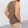Men Summer Knitted Tops O-neck Sleeveless Solid Color Loose Fit Pullover Tops Stretchy Vest Streetwear