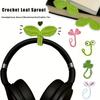 Crochet Leaf Bud Headphone Decor Versatile Crochet Bookmarks Multifunctional Crochet Leaf Sprout