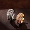 High Quality Copper Inlaid Zircon Multi-layer Star Opening Ring Women's Plated 18k-Gold Couple Holiday Gift Ring Jewelry