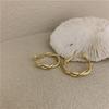 Metal Twisted Gold Round Earrings for Women Irregular Geometric Statement Dangle Earrings Wrap Design Punk Fashion Ear Dec