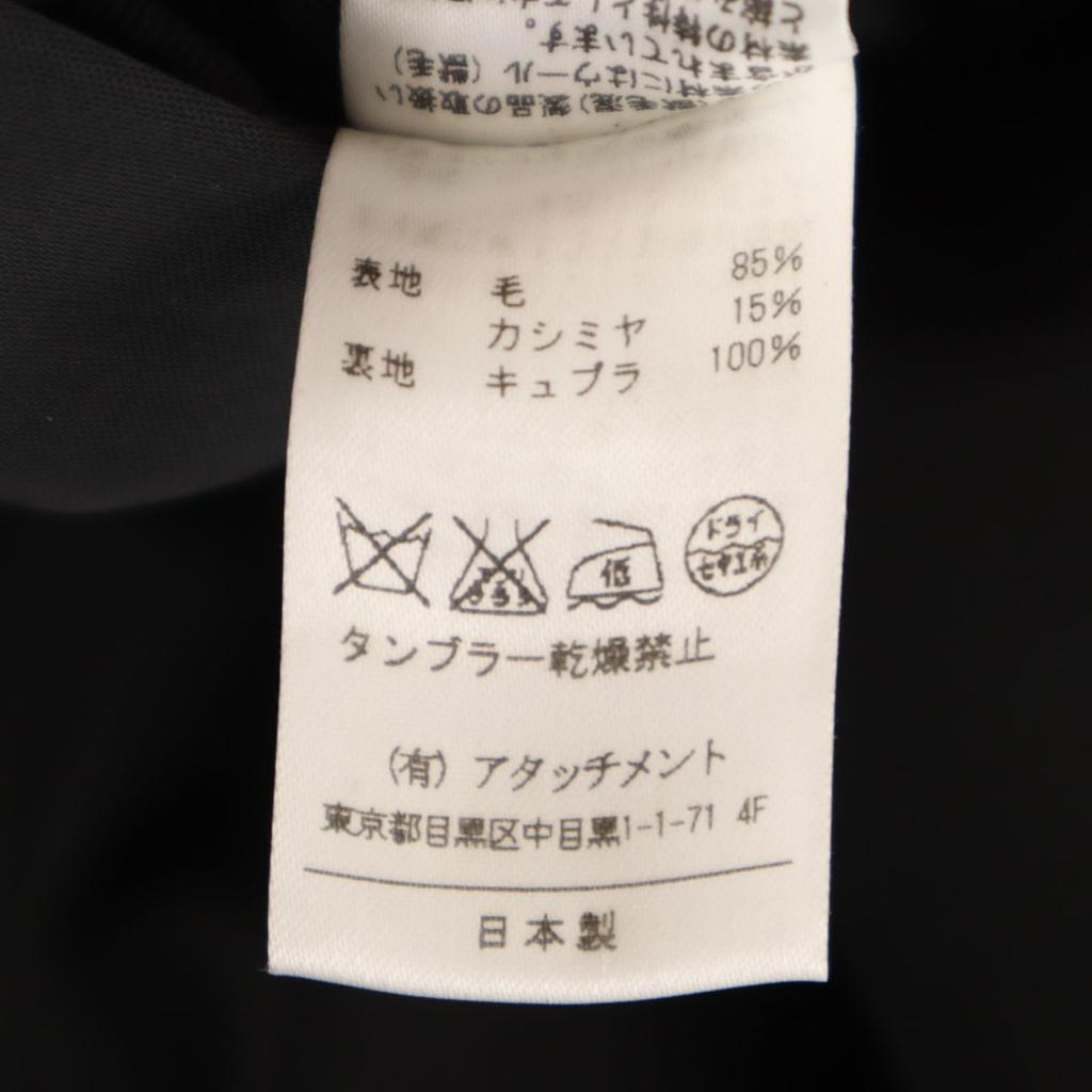 ATTACHMENT Made In Japan Cashmere Blend Flat Double Layer Melton Chester Coat Men's Used