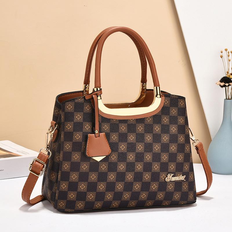 Stylish And Spacious Women's Tote Bag In Coffee And Earthy Yellow For Daily Use