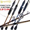 SOUGAYILANG Дорожная удочка, 5 секций, портативная спиннинговая удочка, пресноводная и соленая удочка
