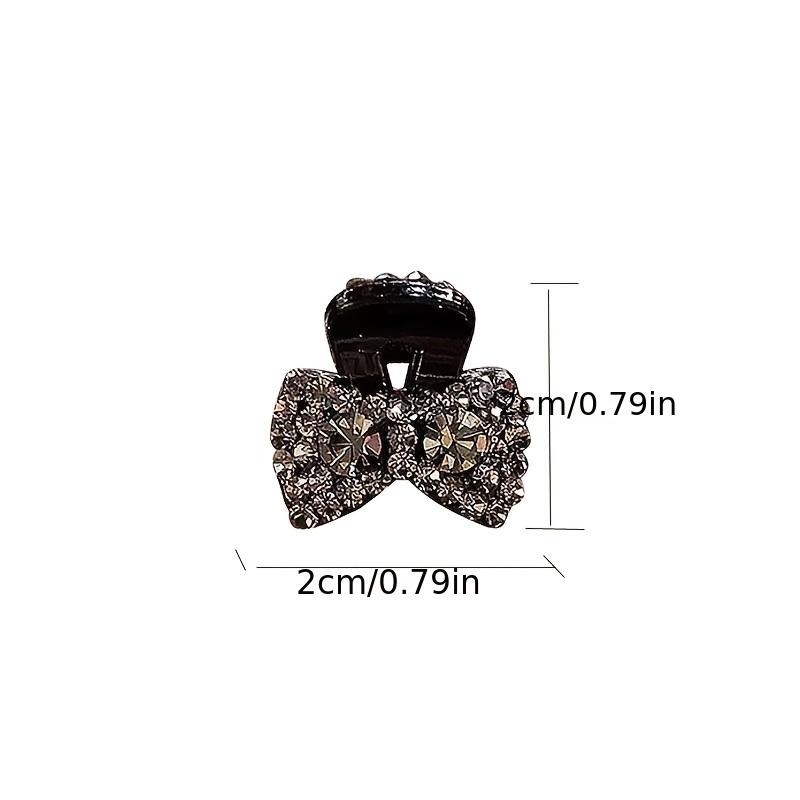 1 набор элегантных зажимов для волос «Бабочка», маленькие зажимы для волос в форме банта из черного велюра с акцентами из стразов, однотонные аксессуары для волос для женщин