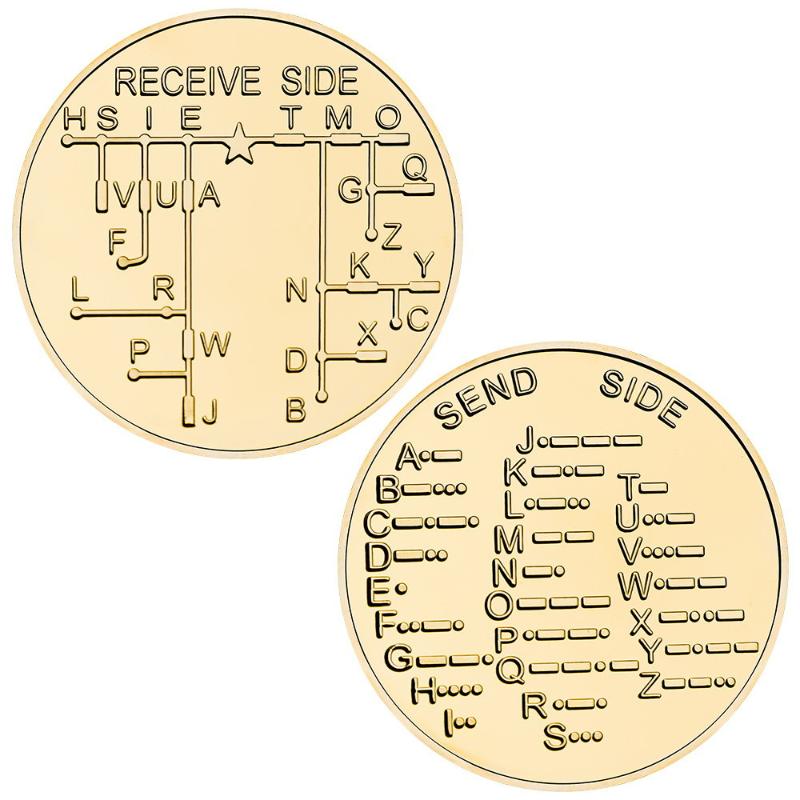 1Pcs Morse-Code Learning Tools For Novice Radio Enthusiasts And History Buffs Morse-Code Training Coin Commemorative Badge