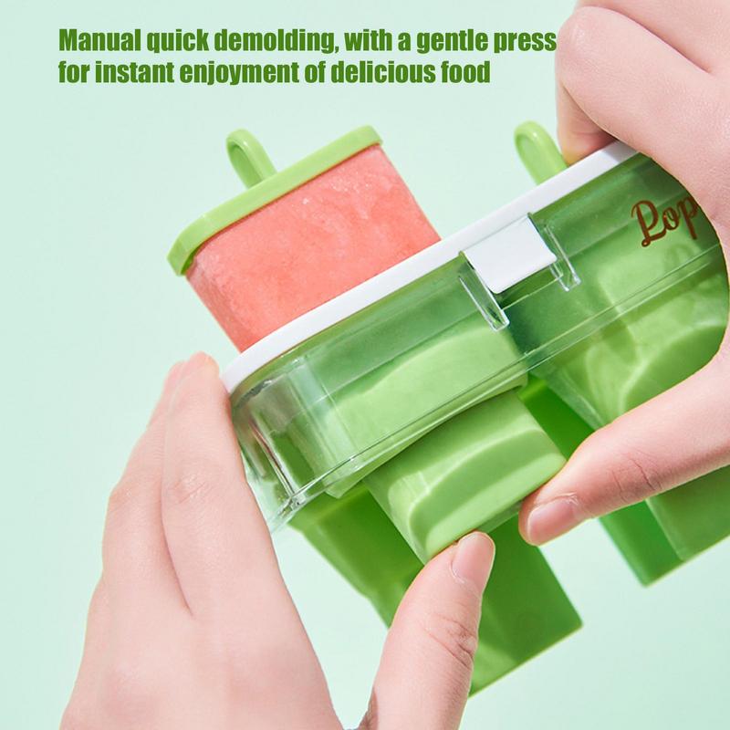 Силиконовые формы для мороженого, многоразовые, 8 ячеек, форма для эскимо, форма для мороженого, легко извлекаемые формы для мороженого для домашних угощений