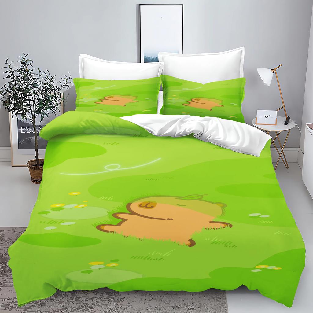 Новый комплект постельного белья с 3D-принтом в виде животных Kawaii Capybara для мальчиков и девочек Twin Queen Size, пододеяльник, наволочка, детская кровать, домашний текстиль для взрослых