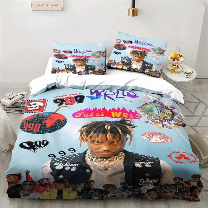 Рэп-исполнитель Juice Wrld 3D Печать Комплект Постельного Белья Односпальный Твин Фулл Квин Кинг Размер Комплект Постельного Белья Для Взрослых Детей Спальня Постельное Белье Подарок