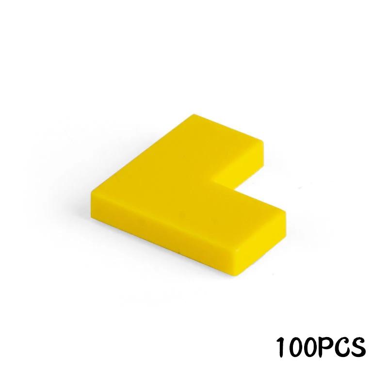 100 шт. Гладкие кубики MOC, собираемые частицы 14719 Плоская плитка 1+2 Угловые строительные блоки, развивающие игрушки Leduo