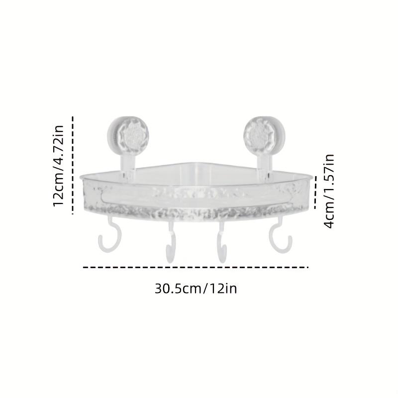 Водонепроницаемая прозрачная ПЭТ-пластиковая угловая полка с крючками на присосках, матовая отделка, настенный органайзер для ванной комнаты, с сильной фиксацией для ванной комнаты