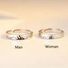 Weddings Valentine's Day Present Couple Rings Adjustable Mountain and Sea S925 Silver Plated