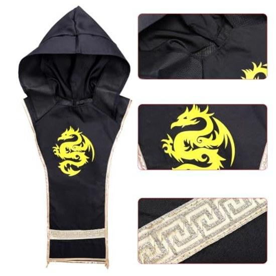 Katuzoom Halloween Ninja Cosplay Kids Costume Black Outfit Boys Shinobi Samurai Japanese Style Elastic Waist Event Party Cultural Festival Birthday