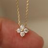 Ожерелье из стерлингового серебра 925 пробы с цирконом в виде четырехлистного клевера - Элегантные женские украшения класса люкс