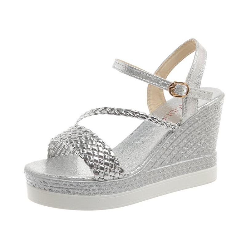 Женские сандалии Новые летние босоножки на танкетке Женская модная повседневная обувь на платформе для женщин Роскошные дизайнерские босоножки на высоком каблуке