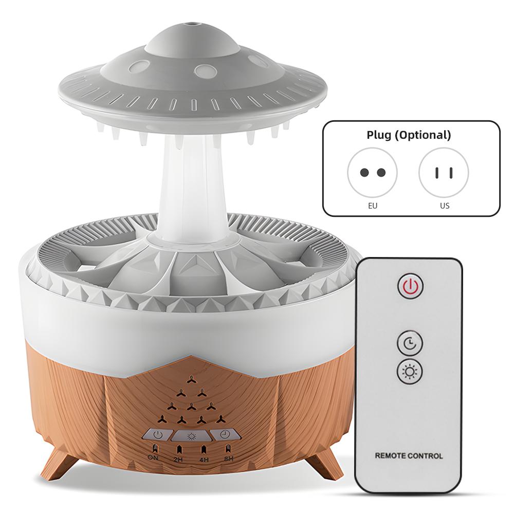 Увлажнитель дождевого облака, капельница для воды, 350 мл, таймер большой емкости, прохладный туман, диффузор эфирного масла с 7