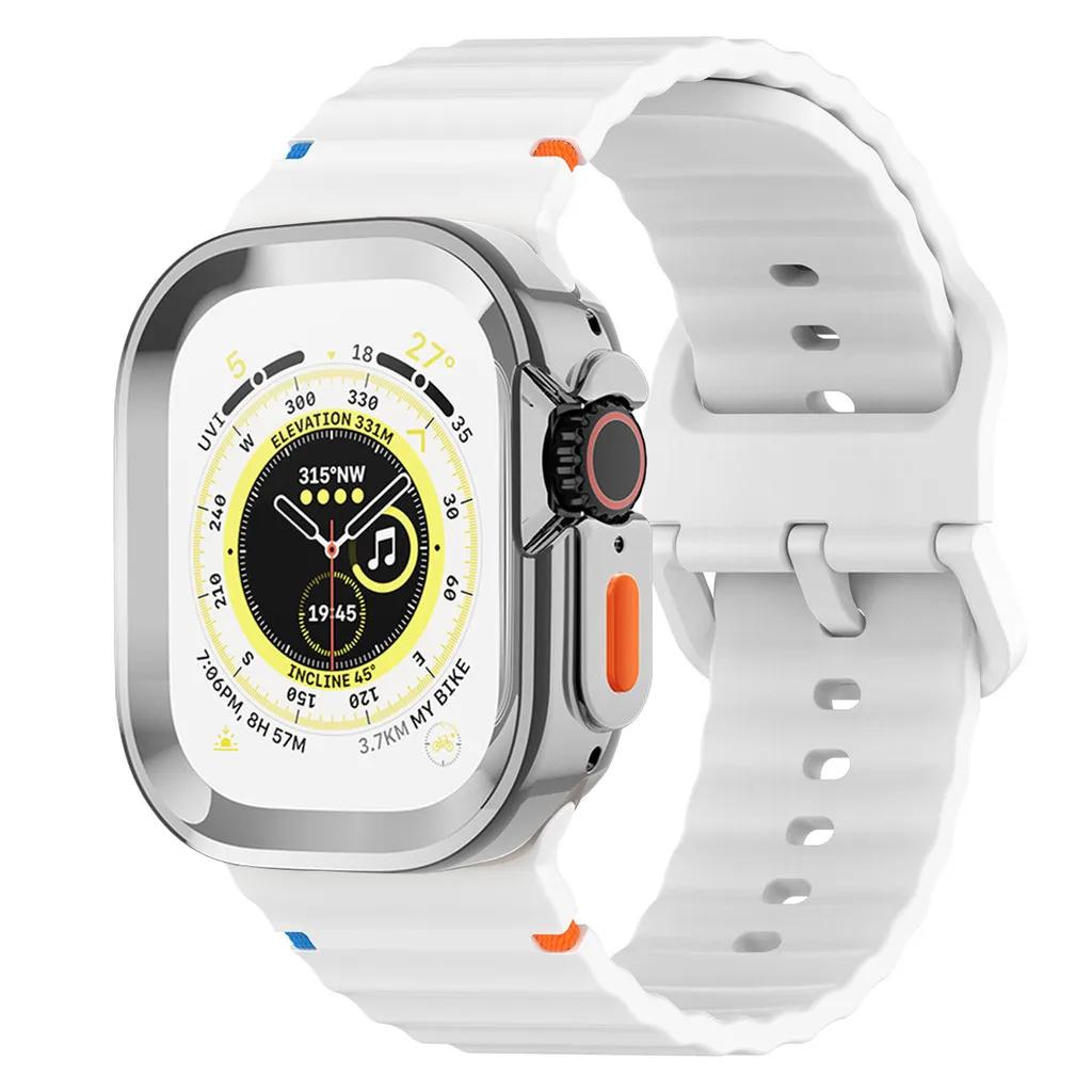 Чехол+Силиконовый ремешок для Apple Watch Ultra 3 2 49мм 46мм 42мм 45мм 44мм 41мм 40мм Ремешок для часов для Series 11 10 9 8 7 6 5 4 SE3/2/1