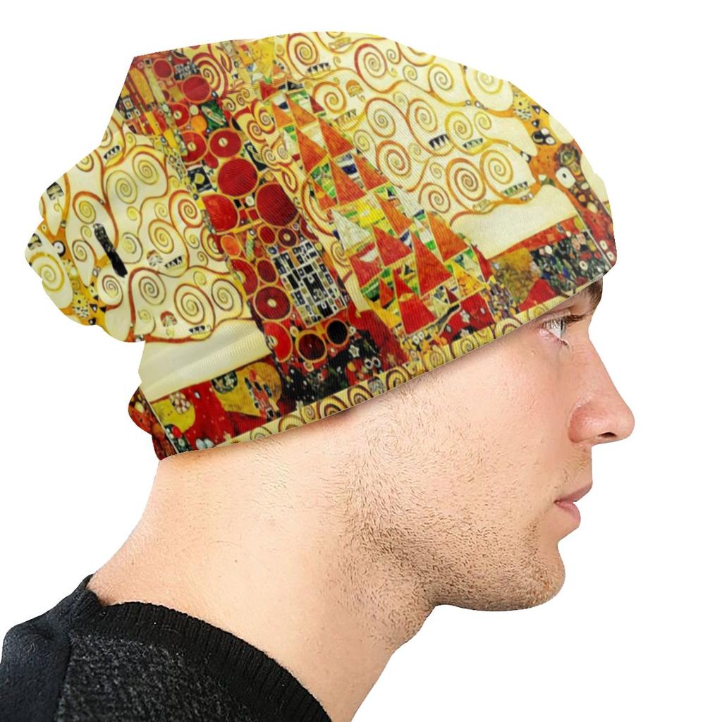 Древо жизни Густава Климта Капот Шапка Вязаные шапки Женские унисекс Мода Живопись Зимние шапочки Skullies Шапки для лыж