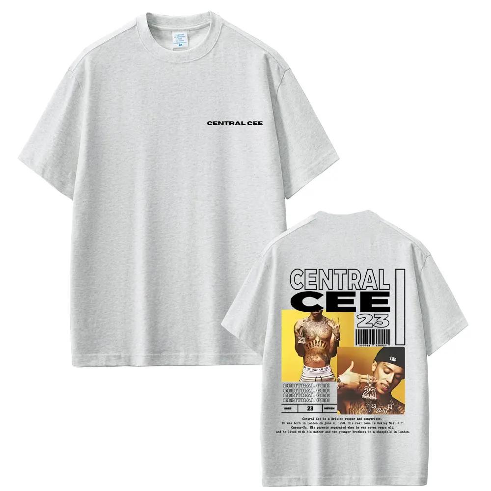 2026 Summer Rapper Central Cee Album Flat Tshirt Male Hiphop Fashion Pop Music Cotton Tshirt Casual Retro Super Street Clothes