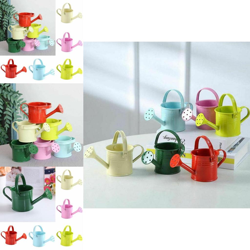Delightful Light Blue Mini Flower Kettle Water Spraying Metal Pot For Outdoor Use