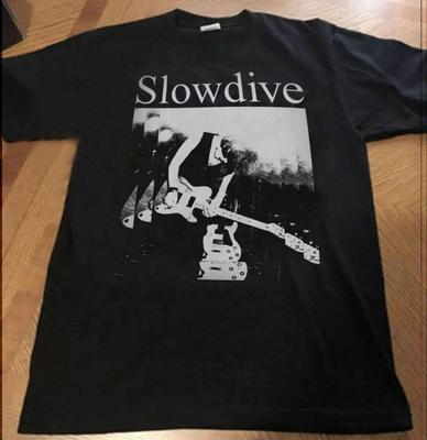 Черная футболка Slowdive, унисекс, с принтом