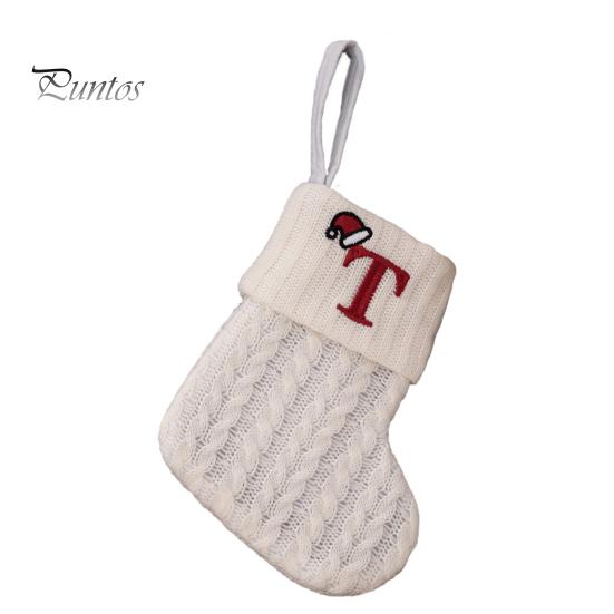 Рождественский чулок с буквами Легко повесить Привлекательный праздничный декор елки Подставка для подарков Рождественский чулок