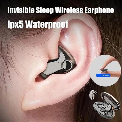 Невидимые беспроводные наушники для сна TWS Bluetooth 5,3, скрытые наушники IPX5, водонепроницаемая спортивная гарнитура с шумоподавлением