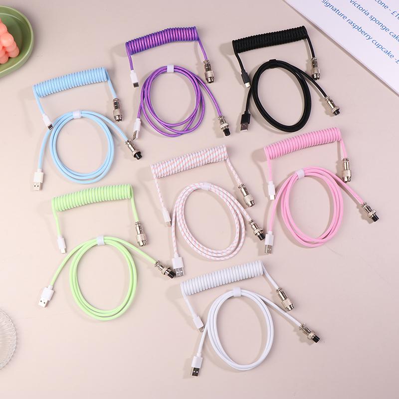 Механическая клавиатура Спиральный кабель Тип провода USB Type-C Порт USB Провод Механическая клавиатура Авиатор Настольный компьютер Авиационный разъем