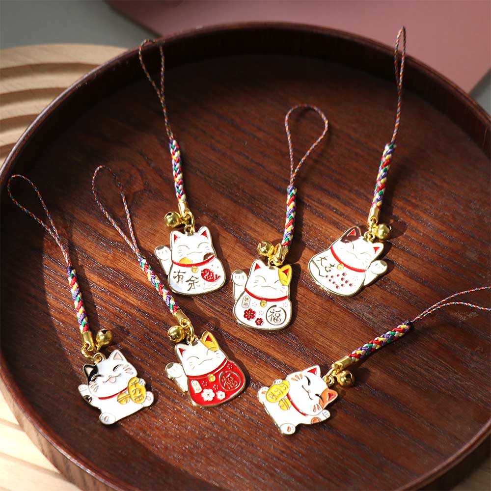 Polyester Lucky Cat Phone Strap Lucky Cat Fortune Cat Phone Chain Creative Gift