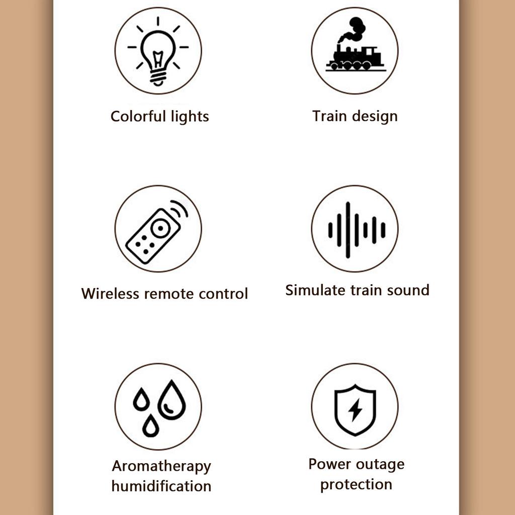 Маленький поезд Арома Диффузор Контейнер Масло Цветная Ароматерапевтическая Лампа Распылитель Увлажнитель