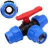 Irrigation PE Pipe Faucet Diverter 20/25/32/40/50mm Water Pipe Fittings 3-Way Ball Valve  Household