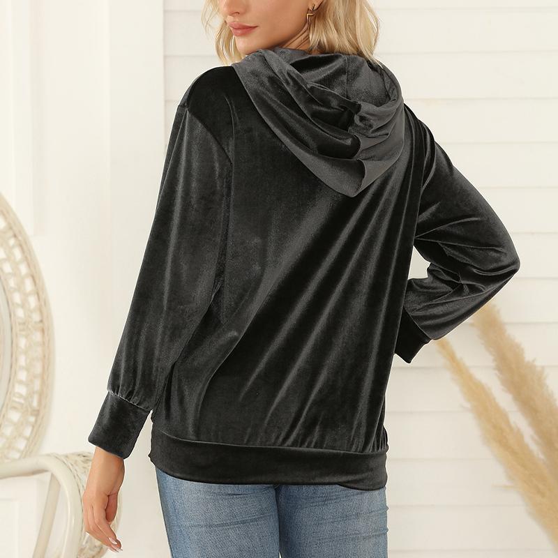 Женская флисовая толстовка, повседневный пуловер, топ с капюшоном