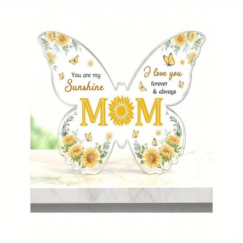 1pc Mother's Birthday Gift - Acrylic Butterfly Decorative Plaque, Present For Mom From Daughter And Son, Suitable For Birthday, Mother's Day