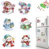 6Pcs Acrylic Christmas Elements Fridge Stickers Diamond Art Magnets Decals Diamond Painting Fridge Magnet for Car Mailbox Decor