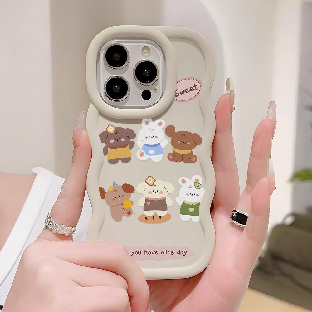 Чехлы для мобильных телефонов iPhone 11 13 XR 15 Pro Max 12 14 Pro Max Чехол для iPhone 16 7 Plus 8 Plus XS Max 15 Plus Macaron Cartoon Cute Anti-Drop Водонепроницаемый