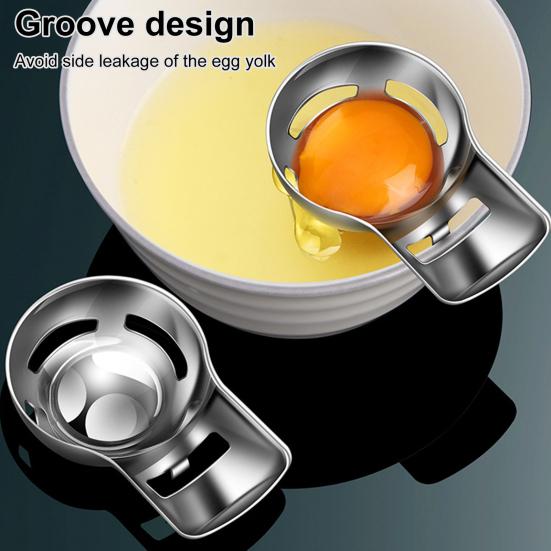 Stainless Steel Egg Yolk Separator Professional Grade Baking Tool with Hanging Hook Precision Filter Kitchen Gadget