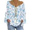 Sexy One-shoulder Off-the-shoulder Women's Loose Printed Long-sleeved T-shirt Top