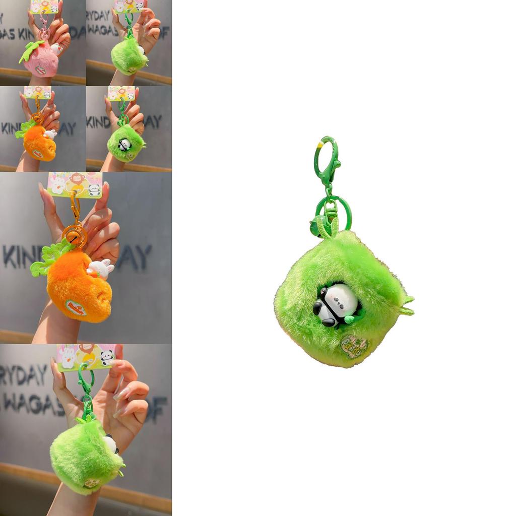 Creative Carrot Strawberry Bamboo Cat Plush Doll Pendant Keychain For Kids And Collectors