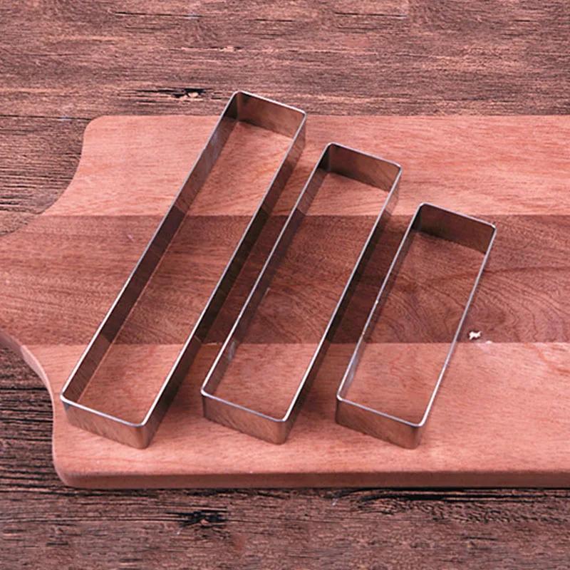 Маленькое кольцо для мусса из нержавеющей стали, прямоугольное кольцо для торта, формочки для печенья, форма для мусса