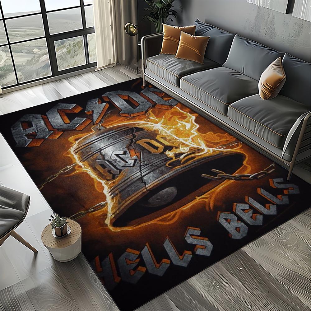 3D AC-DC-Rock Band Мультяшный Ковер Большой, Ковер для Гостиной Спальни Дивана Прихожей Декор, Детский Нескользящий Коврик