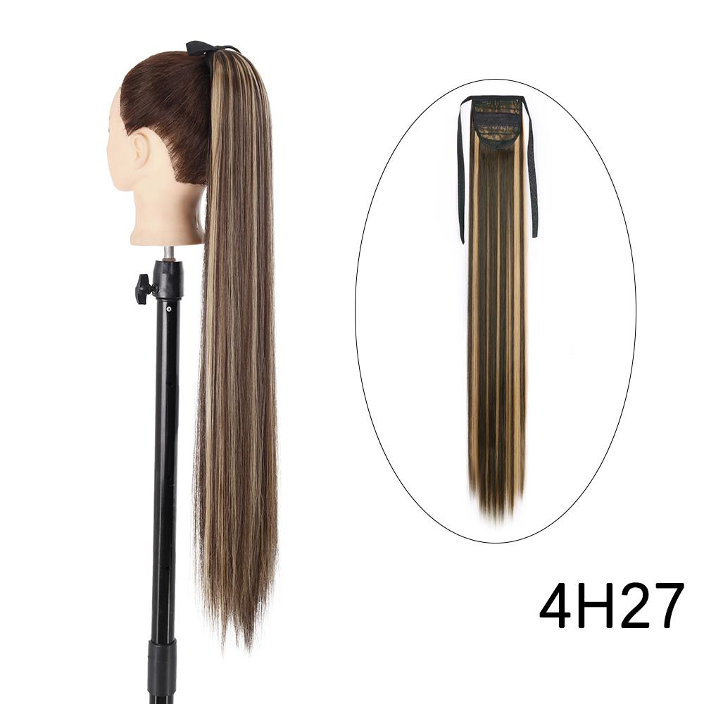 MERISIHAIR Длинный прямой галстук-бабочка на заколке для наращивания волос 55 85 см натуральный черный коричневый синтетический хвощ для женщин