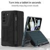 Кожаный флип-кейс Samsung Z Fold5 со слотом для стилуса - Защитная крышка для складного экрана