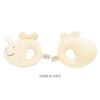 Y-1299 Pompkins BABY 100% Cotton [Chipmunk Series] Rattle, Made in Japan (Natural)