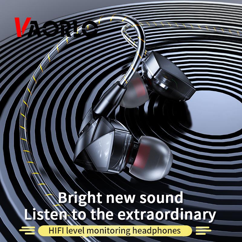 Стерео наушники внутриушные с усиленным проводом и встроенным микрофоном