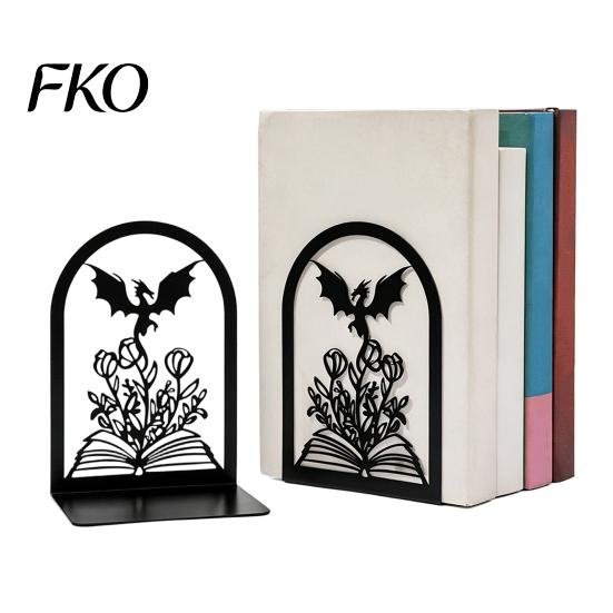 Edge Bookends 1 Pair Metal Dragon Bookends, Fantasy Castle Decorative Book Ends Accessories for Shelves, Heavy Duty Gothic Holders Home Office Library